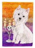 Halloween Westie House Flag 28x40 Porch Sleeve Pole Decorative Outside Yard Banner Artwork Wall Hanging, Polyester