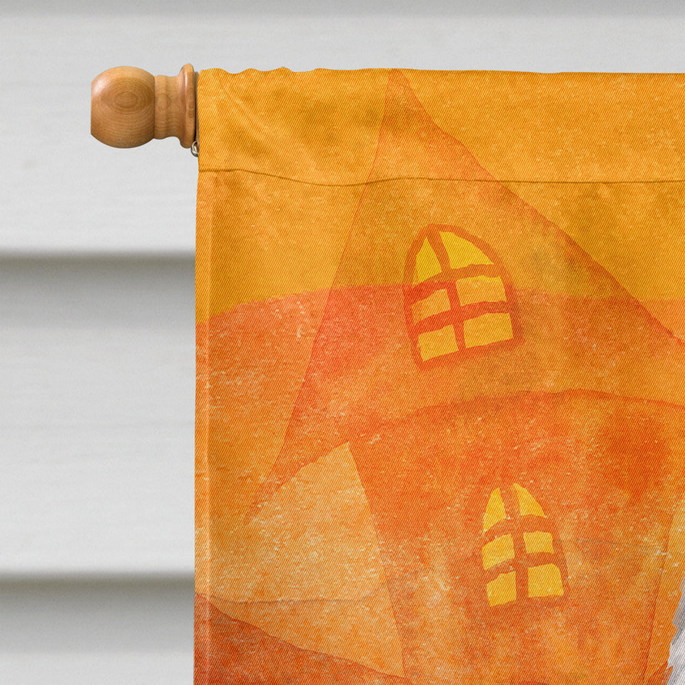 Halloween Westie House Flag 28x40 Porch Sleeve Pole Decorative Outside Yard Banner Artwork Wall Hanging, Polyester