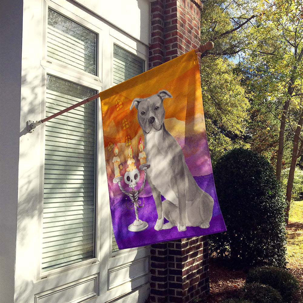 Halloween Staffordshire Bull Terrier House Flag 28x40 Porch Sleeve Pole Decorative Outside Yard Banner Artwork Wall Hanging, Polyester