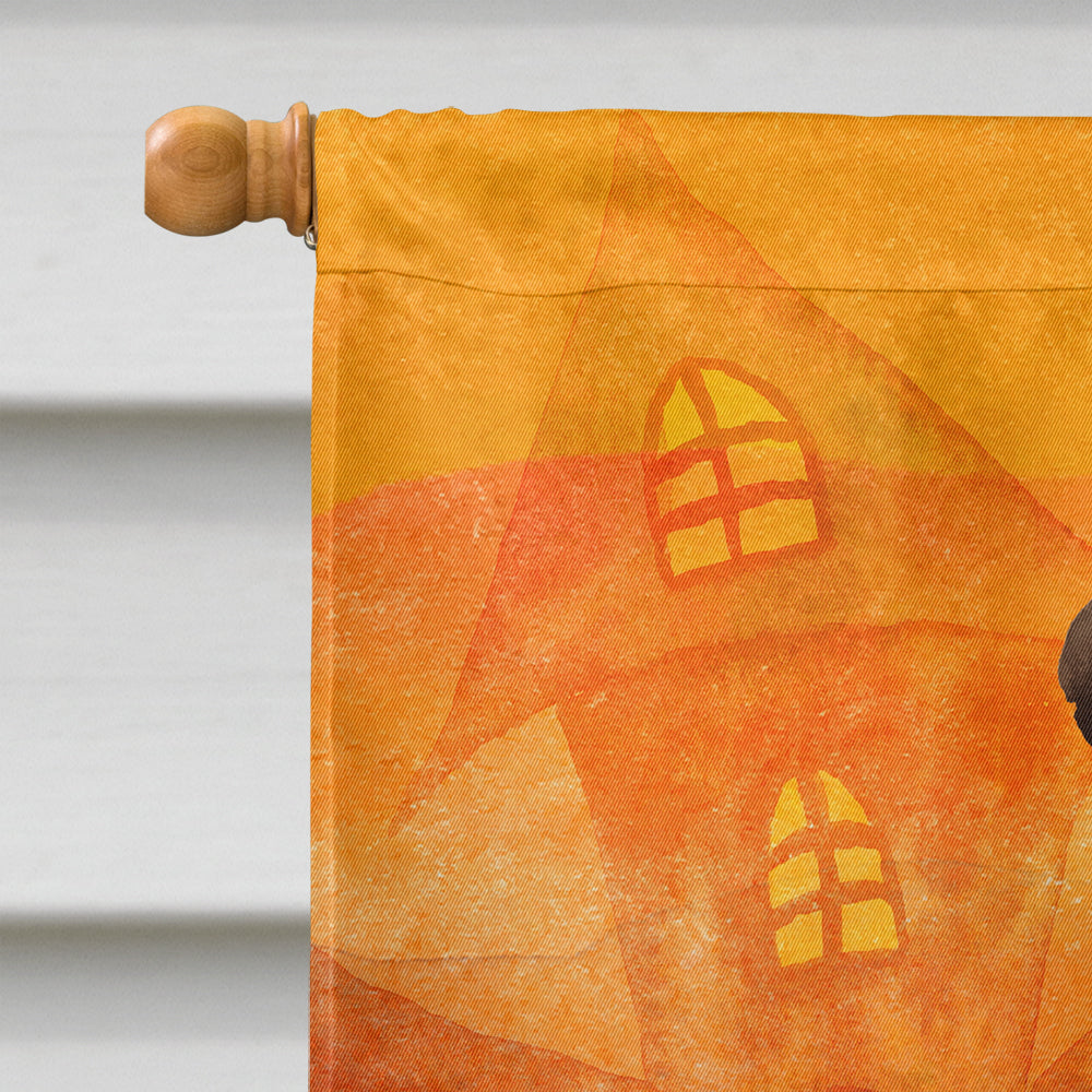 Halloween Chocolate Labrador Retriever House Flag 28x40 Porch Sleeve Pole Decorative Outside Yard Banner Artwork Wall Hanging, Polyester