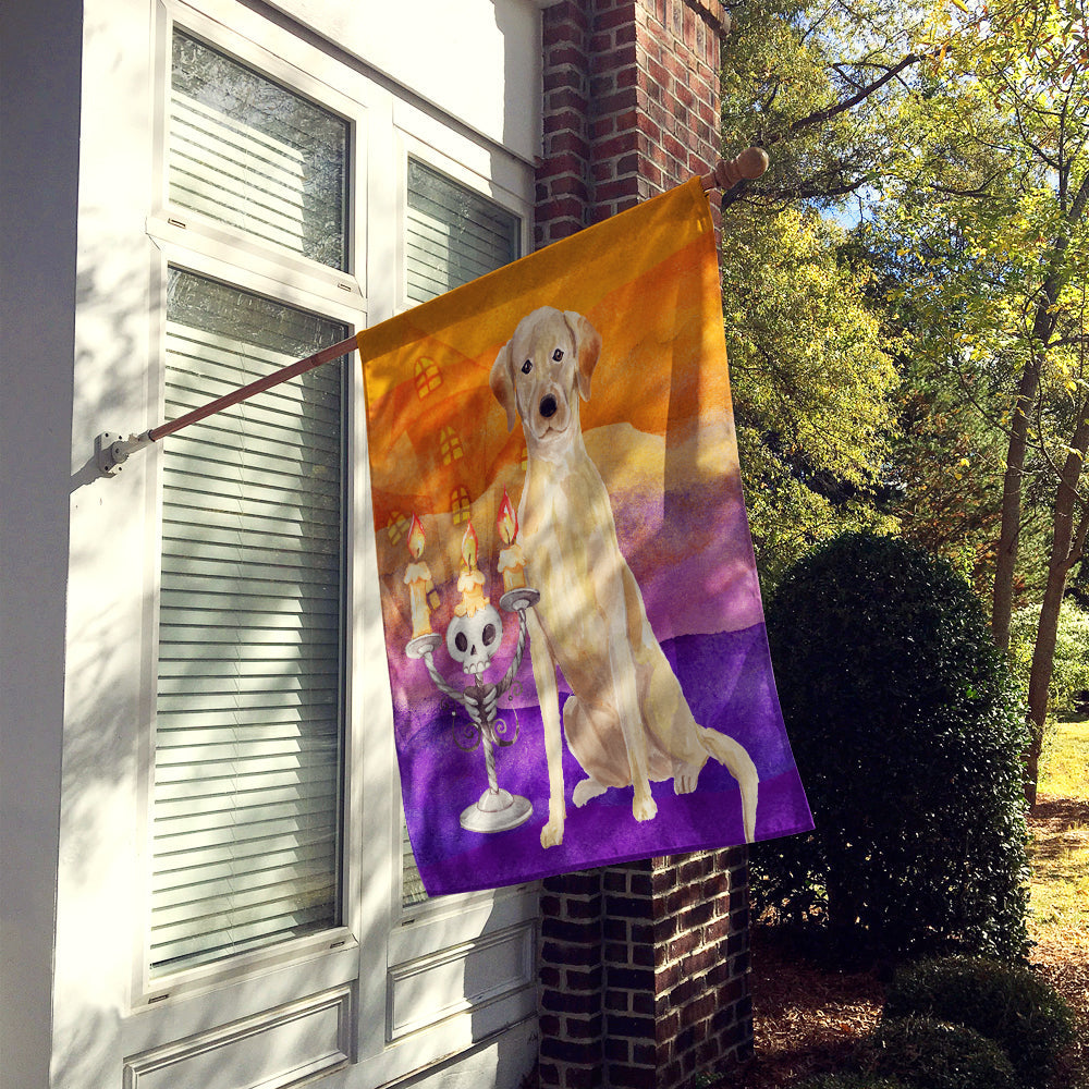 Halloween Yellow Labrador Retriever House Flag 28x40 Porch Sleeve Pole Decorative Outside Yard Banner Artwork Wall Hanging, Polyester