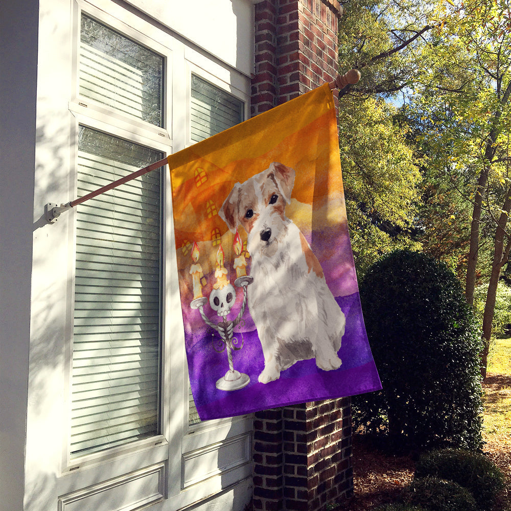 Halloween Jack Russell Terrier House Flag 28x40 Porch Sleeve Pole Decorative Outside Yard Banner Artwork Wall Hanging, Polyester
