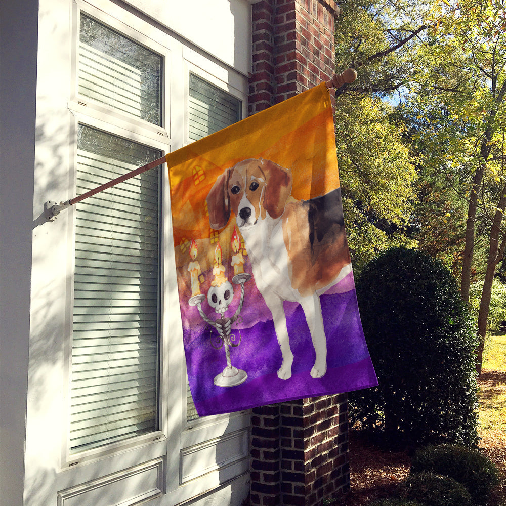 Halloween Beagle House Flag 28x40 Porch Sleeve Pole Decorative Outside Yard Banner Artwork Wall Hanging, Polyester