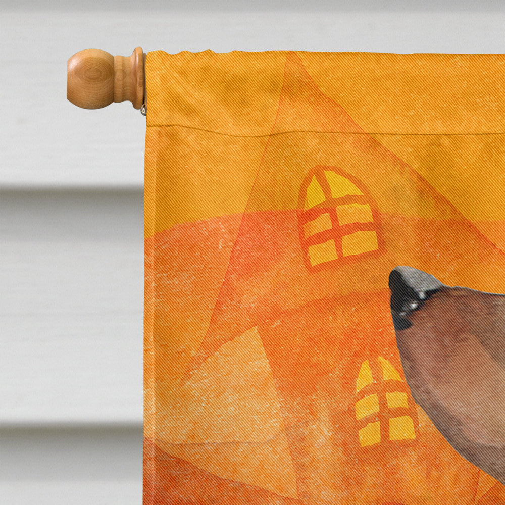 Halloween Red Dachshund House Flag 28x40 Porch Sleeve Pole Decorative Outside Yard Banner Artwork Wall Hanging, Polyester