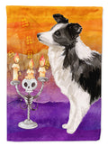 Halloween Border Collie House Flag 28x40 Porch Sleeve Pole Decorative Outside Yard Banner Artwork Wall Hanging, Polyester