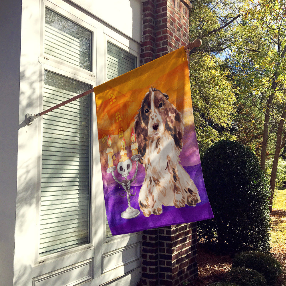 Halloween Chocolate Parti Cocker Spaniel House Flag 28x40 Porch Sleeve Pole Decorative Outside Yard Banner Artwork Wall Hanging, Polyester