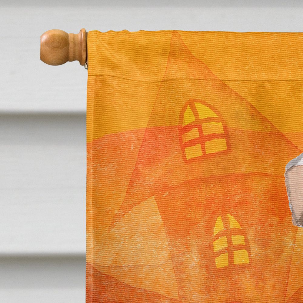 Halloween English Bulldog House Flag 28x40 Porch Sleeve Pole Decorative Outside Yard Banner Artwork Wall Hanging, Polyester