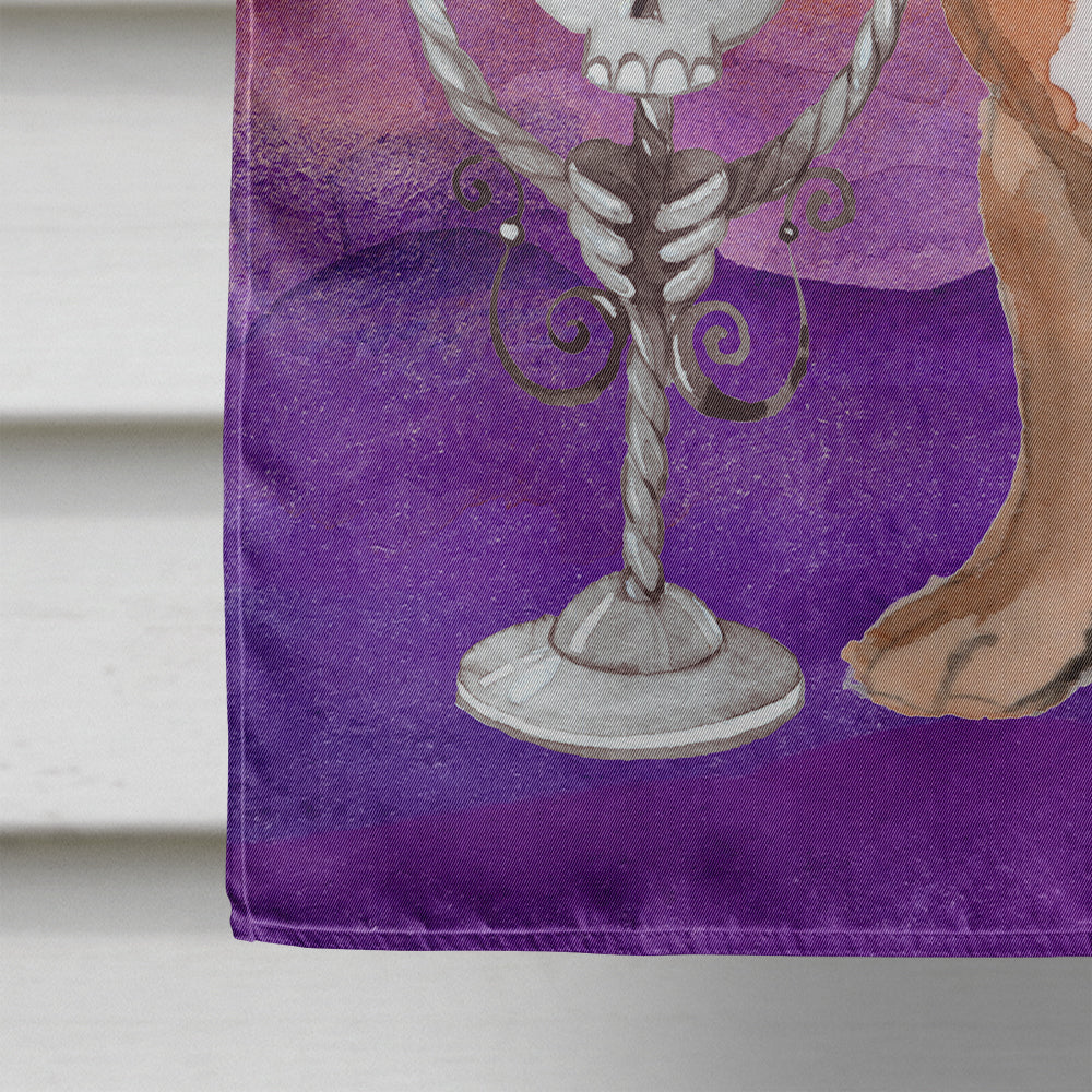 Halloween English Bulldog House Flag 28x40 Porch Sleeve Pole Decorative Outside Yard Banner Artwork Wall Hanging, Polyester