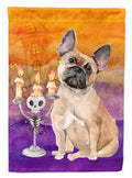 Halloween Fawn French Bulldog House Flag 28x40 Porch Sleeve Pole Decorative Outside Yard Banner Artwork Wall Hanging, Polyester
