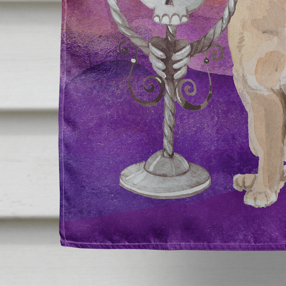Halloween Fawn French Bulldog House Flag 28x40 Porch Sleeve Pole Decorative Outside Yard Banner Artwork Wall Hanging, Polyester