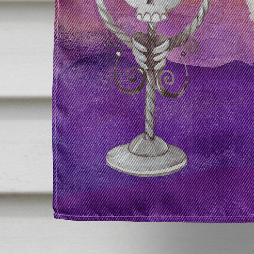 Halloween Silver Poodle House Flag 28x40 Porch Sleeve Pole Decorative Outside Yard Banner Artwork Wall Hanging, Polyester