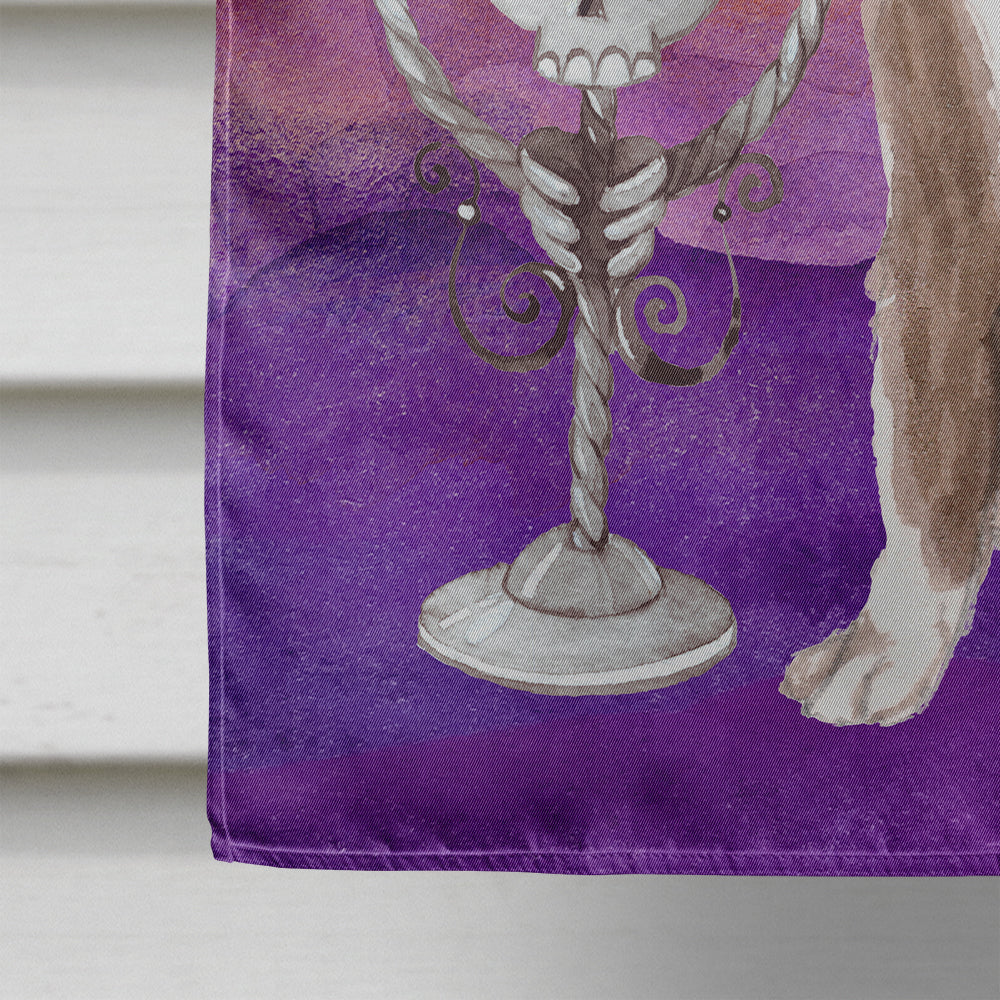 Halloween Red Staffie Bull House Flag 28x40 Porch Sleeve Pole Decorative Outside Yard Banner Artwork Wall Hanging, Polyester
