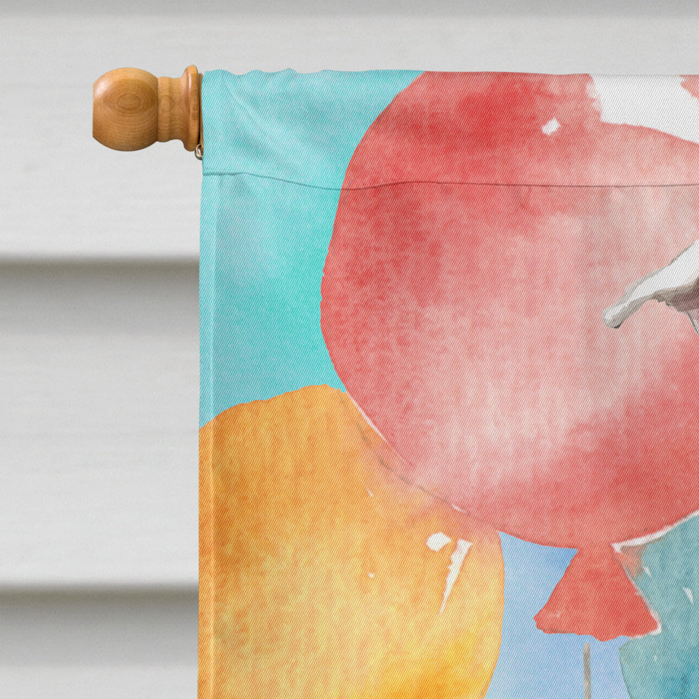 Happy Birthday White Staffordshire Bull Terrier House Flag 28x40 Porch Sleeve Pole Decorative Outside Yard Banner Artwork Wall Hanging, Polyester