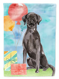 Happy Birthday Black Labrador Retriever House Flag 28x40 Porch Sleeve Pole Decorative Outside Yard Banner Artwork Wall Hanging, Polyester