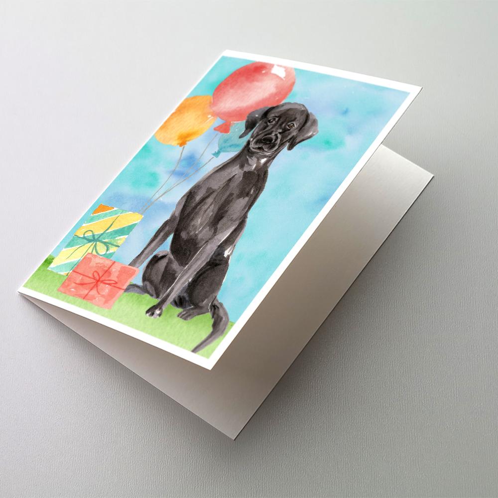 Happy Birthday Black Labrador Retriever Greeting Cards Pack of 8 Blank Cards with Envelopes Whimsical A7 Size 5x7