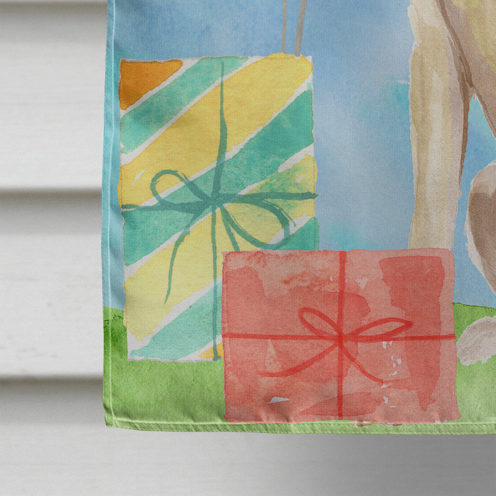 Happy Birthday Yellow Labrador Retriever House Flag 28x40 Porch Sleeve Pole Decorative Outside Yard Banner Artwork Wall Hanging, Polyester