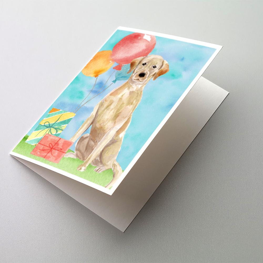 Happy Birthday Yellow Labrador Retriever Greeting Cards Pack of 8 Blank Cards with Envelopes Whimsical A7 Size 5x7
