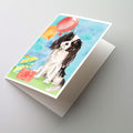 Happy Birthday Tricolor Cavalier Spaniel Greeting Cards Pack of 8 Blank Cards with Envelopes Whimsical A7 Size 5x7