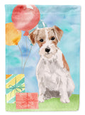 Happy Birthday Jack Russell Terrier House Flag 28x40 Porch Sleeve Pole Decorative Outside Yard Banner Artwork Wall Hanging, Polyester