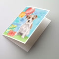 Happy Birthday Jack Russell Terrier Greeting Cards Pack of 8 Blank Cards with Envelopes Whimsical A7 Size 5x7