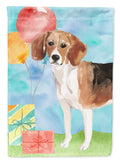 Happy Birthday Beagle House Flag 28x40 Porch Sleeve Pole Decorative Outside Yard Banner Artwork Wall Hanging, Polyester