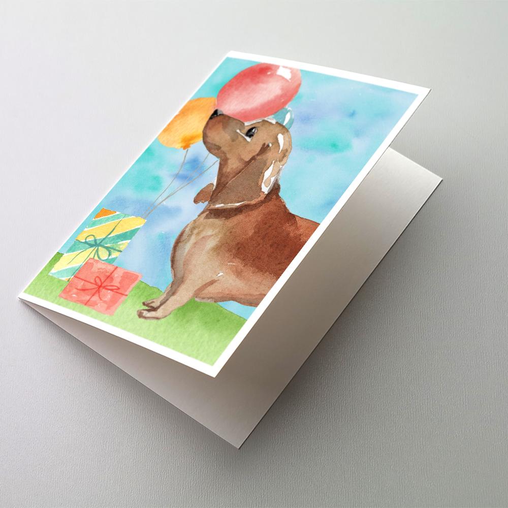 Happy Birthday Red Dachshund Greeting Cards Pack of 8 Blank Cards with Envelopes Whimsical A7 Size 5x7