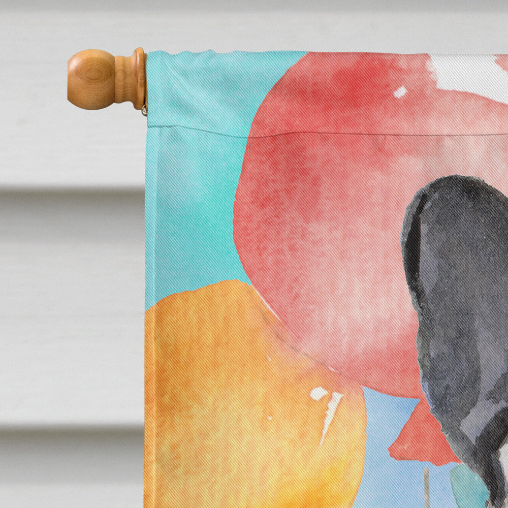 Happy Birthday French Bulldog House Flag 28x40 Porch Sleeve Pole Decorative Outside Yard Banner Artwork Wall Hanging, Polyester