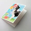 Happy Birthday Border Collie Greeting Cards Pack of 8 Blank Cards with Envelopes Whimsical A7 Size 5x7