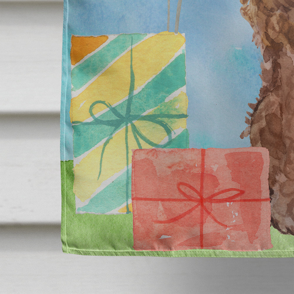 Happy Birthday Brown Cockapoo House Flag 28x40 Porch Sleeve Pole Decorative Outside Yard Banner Artwork Wall Hanging, Polyester
