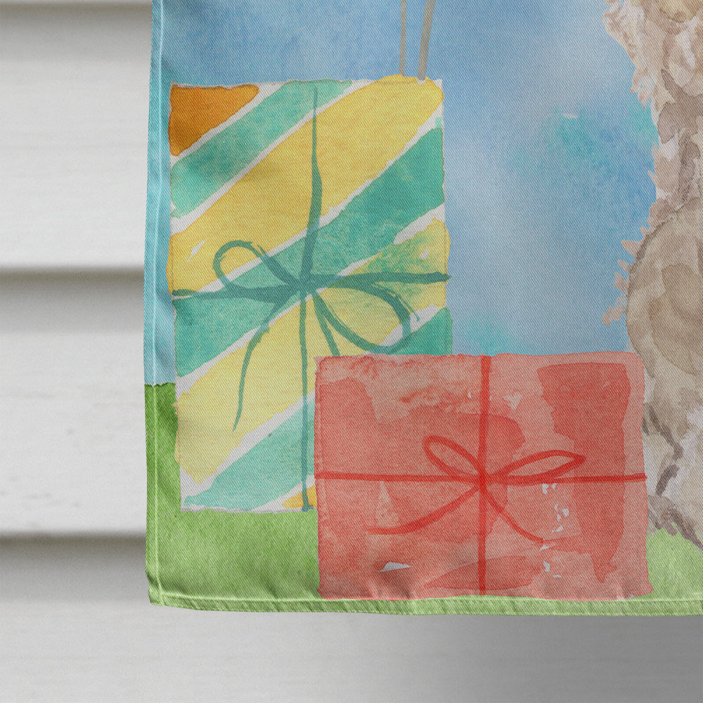 Happy Birthday Champagne Cockapoo House Flag 28x40 Porch Sleeve Pole Decorative Outside Yard Banner Artwork Wall Hanging, Polyester