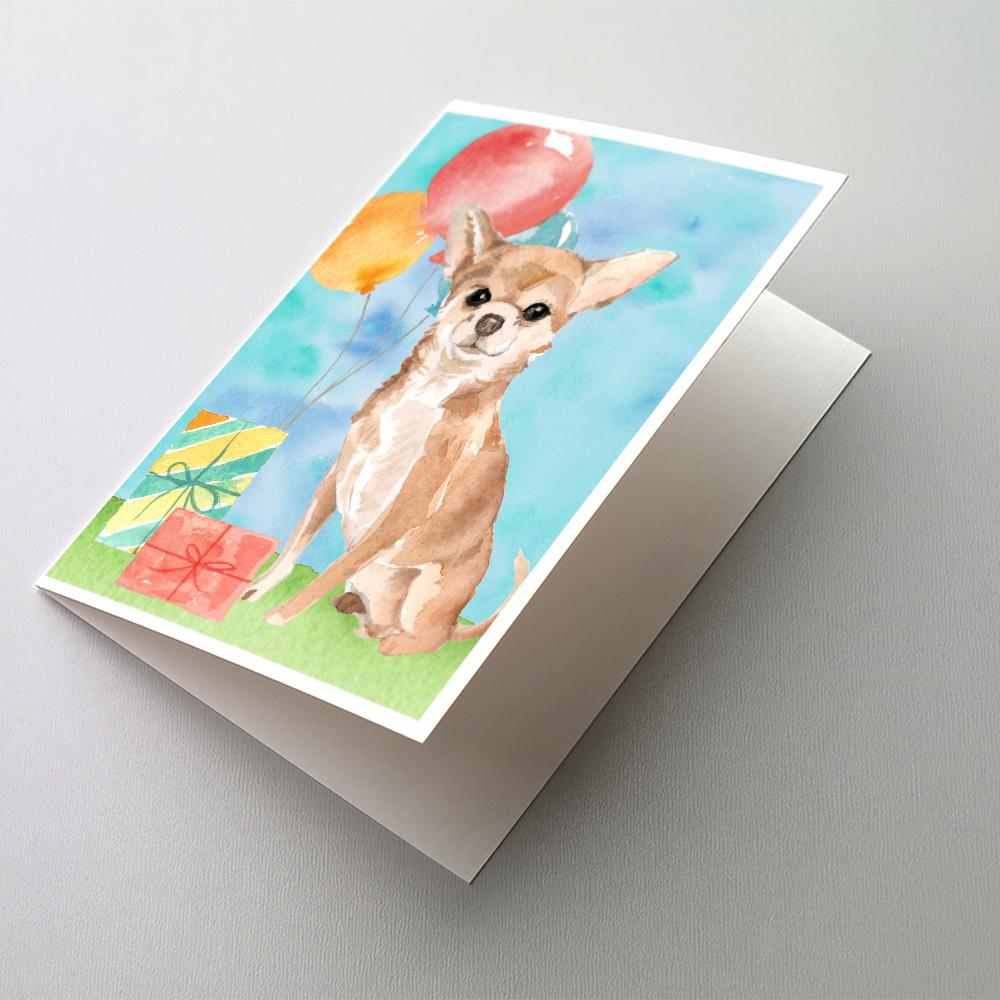 Happy Birthday Chihuahua Greeting Cards Pack of 8 Blank Cards with Envelopes Whimsical A7 Size 5x7