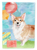 Happy Birthday Corgi House Flag 28x40 Porch Sleeve Pole Decorative Outside Yard Banner Artwork Wall Hanging, Polyester