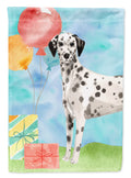 Happy Birthday Dalmatian House Flag 28x40 Porch Sleeve Pole Decorative Outside Yard Banner Artwork Wall Hanging, Polyester