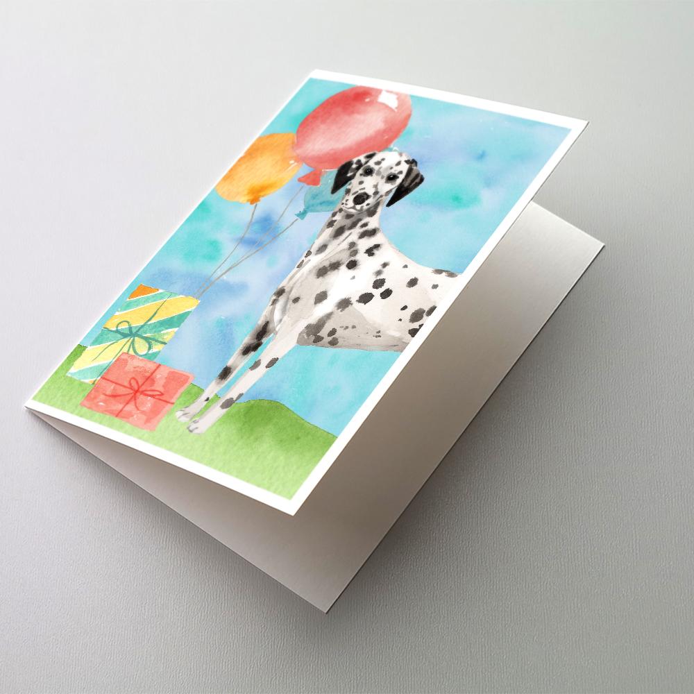 Happy Birthday Dalmatian Greeting Cards Pack of 8 Blank Cards with Envelopes Whimsical A7 Size 5x7