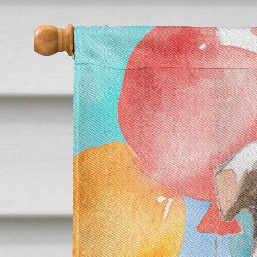 Happy Birthday English Bulldog House Flag 28x40 Porch Sleeve Pole Decorative Outside Yard Banner Artwork Wall Hanging, Polyester