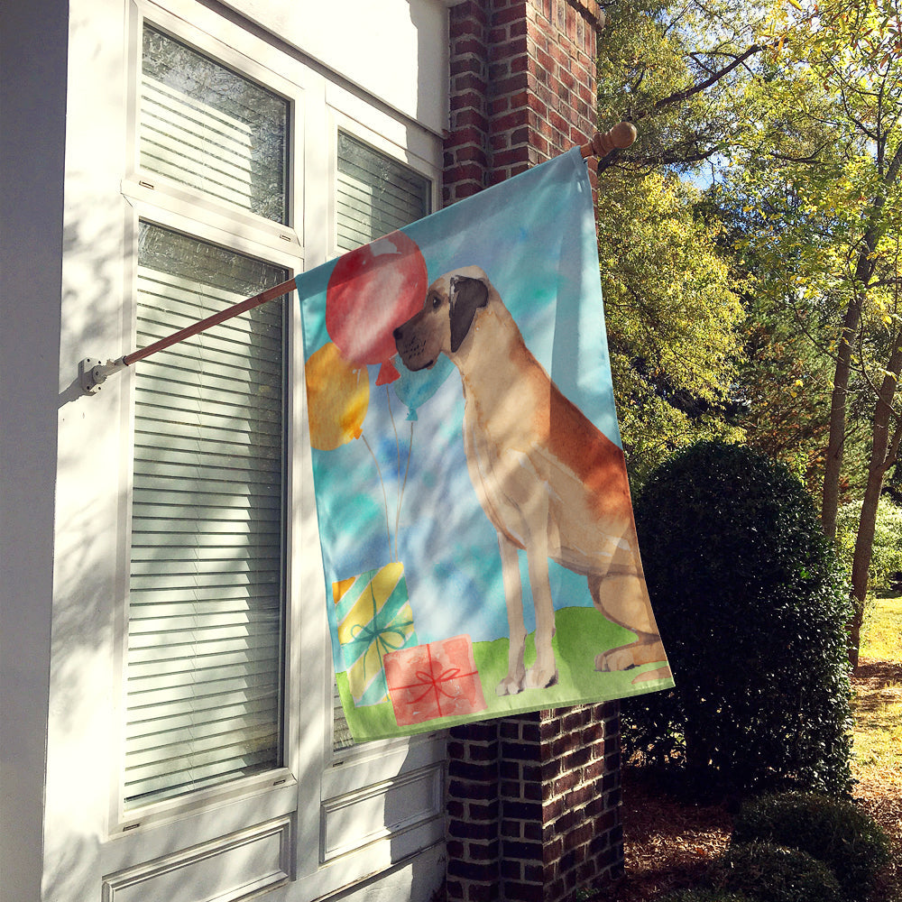 Happy Birthday Great Dane House Flag 28x40 Porch Sleeve Pole Decorative Outside Yard Banner Artwork Wall Hanging, Polyester