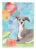 Happy Birthday Italian Greyhound House Flag 28x40 Porch Sleeve Pole Decorative Outside Yard Banner Artwork Wall Hanging, Polyester