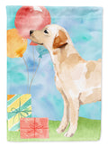 Happy Birthday Labrador Retriever Yellow House Flag 28x40 Porch Sleeve Pole Decorative Outside Yard Banner Artwork Wall Hanging, Polyester