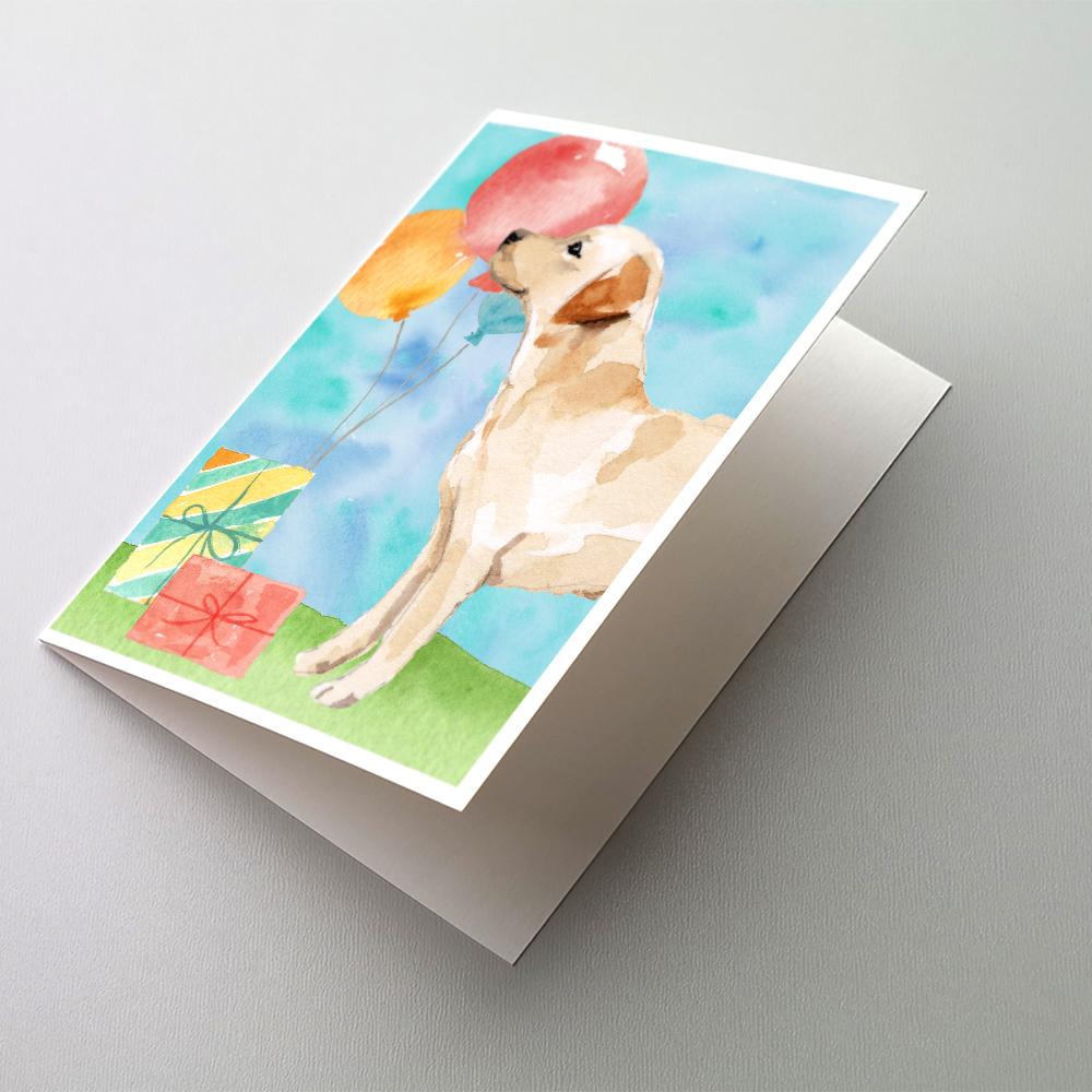 Happy Birthday Labrador Retriever Yellow Greeting Cards Pack of 8 Blank Cards with Envelopes Whimsical A7 Size 5x7