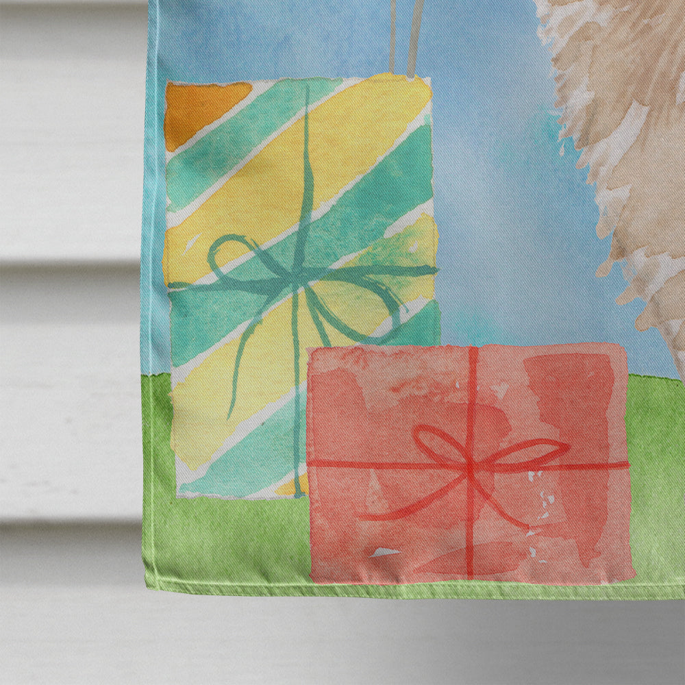 Happy Birthday Pomeranian House Flag 28x40 Porch Sleeve Pole Decorative Outside Yard Banner Artwork Wall Hanging, Polyester