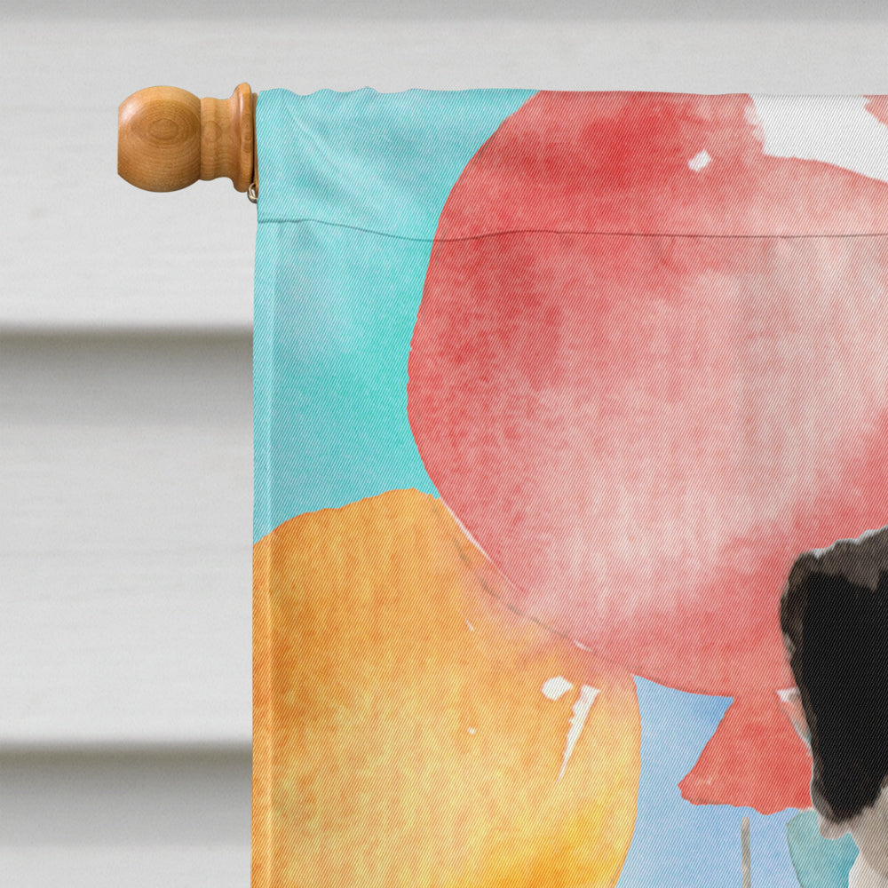 Happy Birthday Pug House Flag 28x40 Porch Sleeve Pole Decorative Outside Yard Banner Artwork Wall Hanging, Polyester