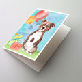 Happy Birthday Red Staffie Bull Greeting Cards Pack of 8 Blank Cards with Envelopes Whimsical A7 Size 5x7