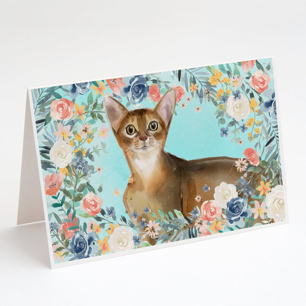 Abyssinian Spring Flowers Greeting Cards Pack of 8 Blank Cards with Envelopes Whimsical A7 Size 5x7