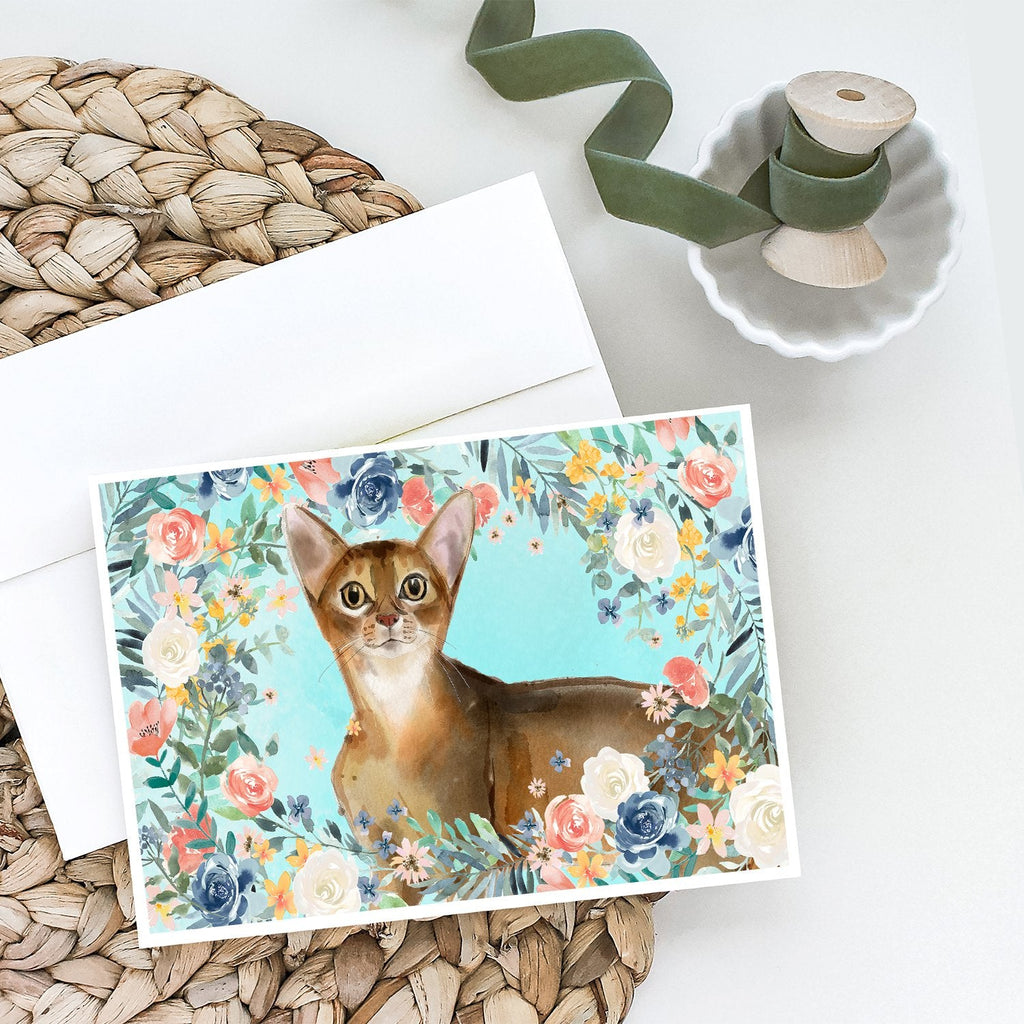 Abyssinian Spring Flowers Greeting Cards Pack of 8 Blank Cards with Envelopes Whimsical A7 Size 5x7