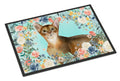 Abyssinian Spring Flowers Doormat Indoor Outdoor 18H X 27W Front Door Mat Rugs for Entryway, Non Slip Washable
