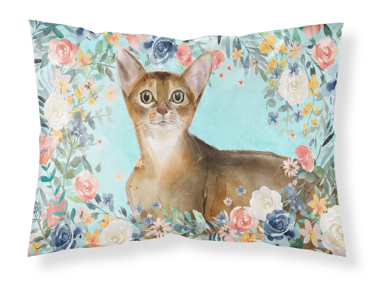 Abyssinian Spring Flowers Standard Pillowcase Lightweight Super Soft Easy Care Decorative Artwork Pillowcase, Standard