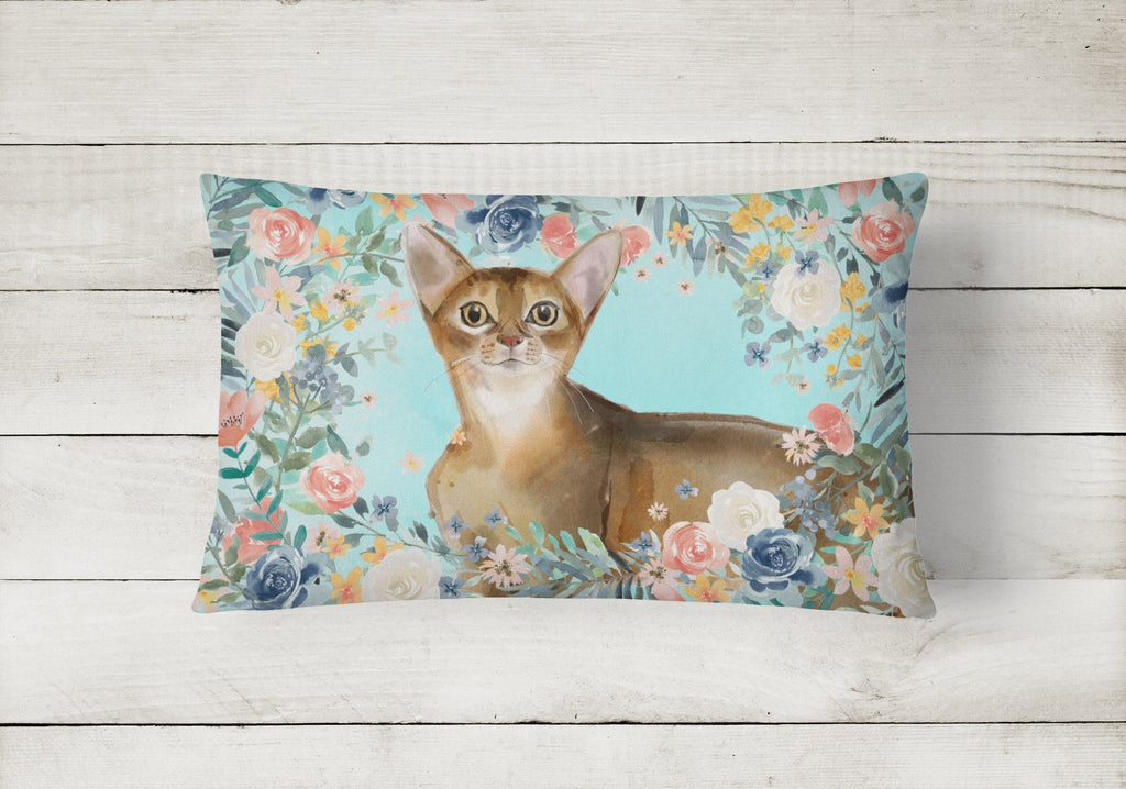 Abyssinian Spring Flowers Decorative Throw Pillow 12x16 Indoor Outdoor Accent Cushion, Fabric Cover with Insert for Sofa, Bed, Porch & Living Room