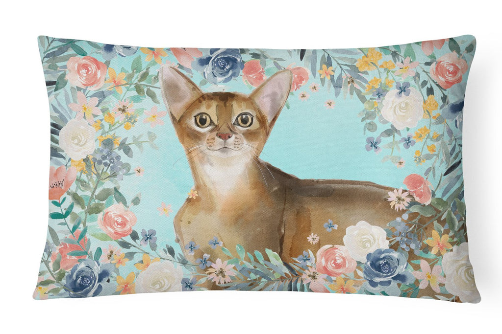 Abyssinian Spring Flowers Decorative Throw Pillow 12x16 Indoor Outdoor Accent Cushion, Fabric Cover with Insert for Sofa, Bed, Porch & Living Room
