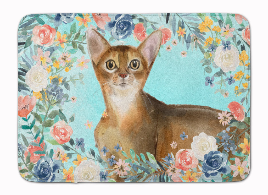 Abyssinian Spring Flowers Memory Foam Kitchen Mat Machine Washable Anti-Fatigue Cushion Comfort Bath or Kitchen Rug