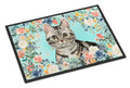 American Shorthair Spring Flowers Doormat Indoor Outdoor 24H X 36W Front Door Mat Rugs for Entryway, Non Slip Washable Low Pile,